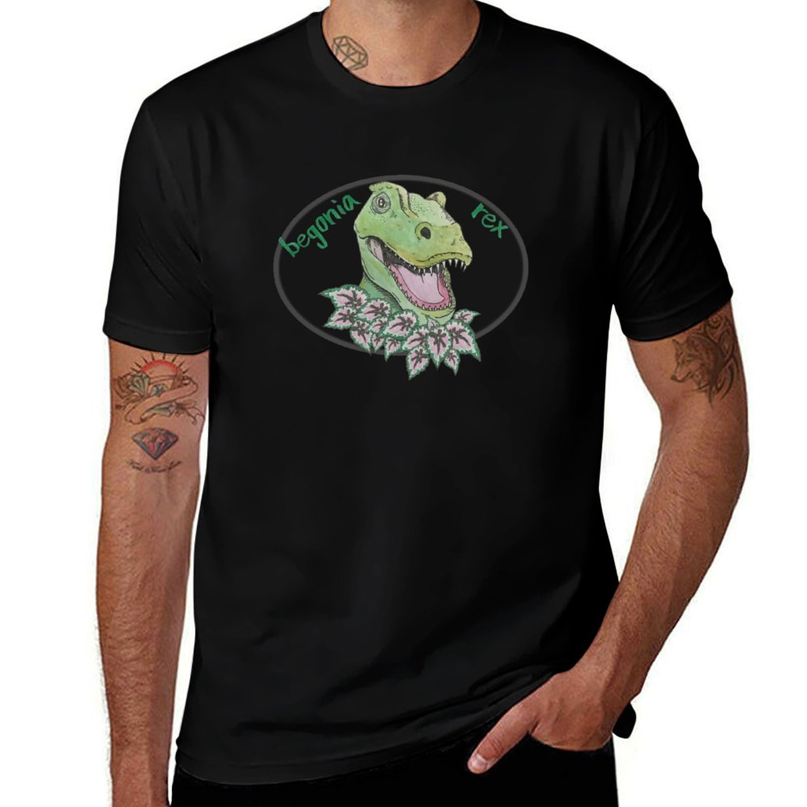 Begonia Rex - T rex begonia T-Shirt Günlük Kısa
